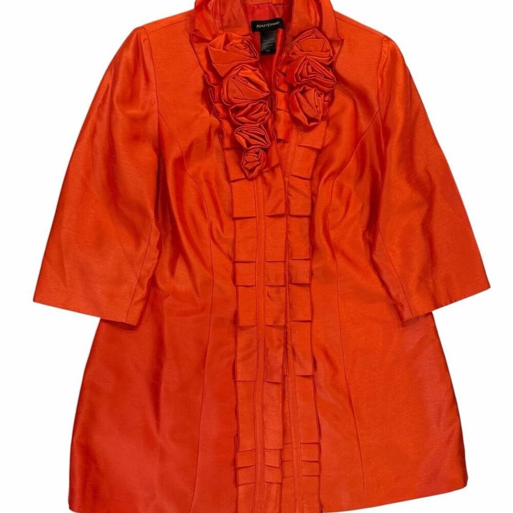 Ashley Stewart orange pant set - includes jacket with ruffled details